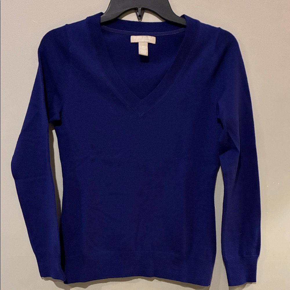 Banana Republic Vivid Purple V-Neck Sweater